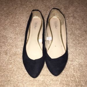 Black and jeweled flats